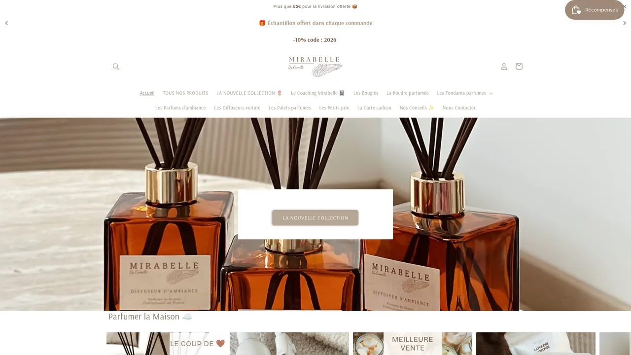Screenshot de mirabellecandle.com