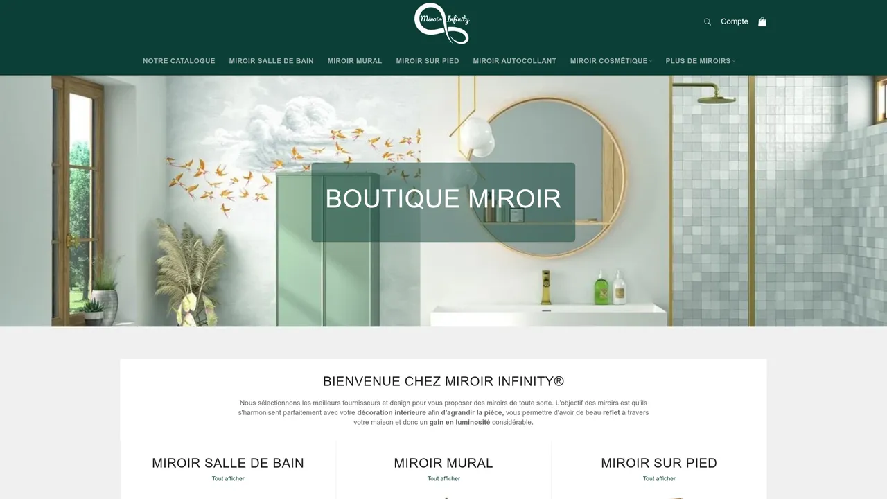 Screenshot de miroir-infinity.com