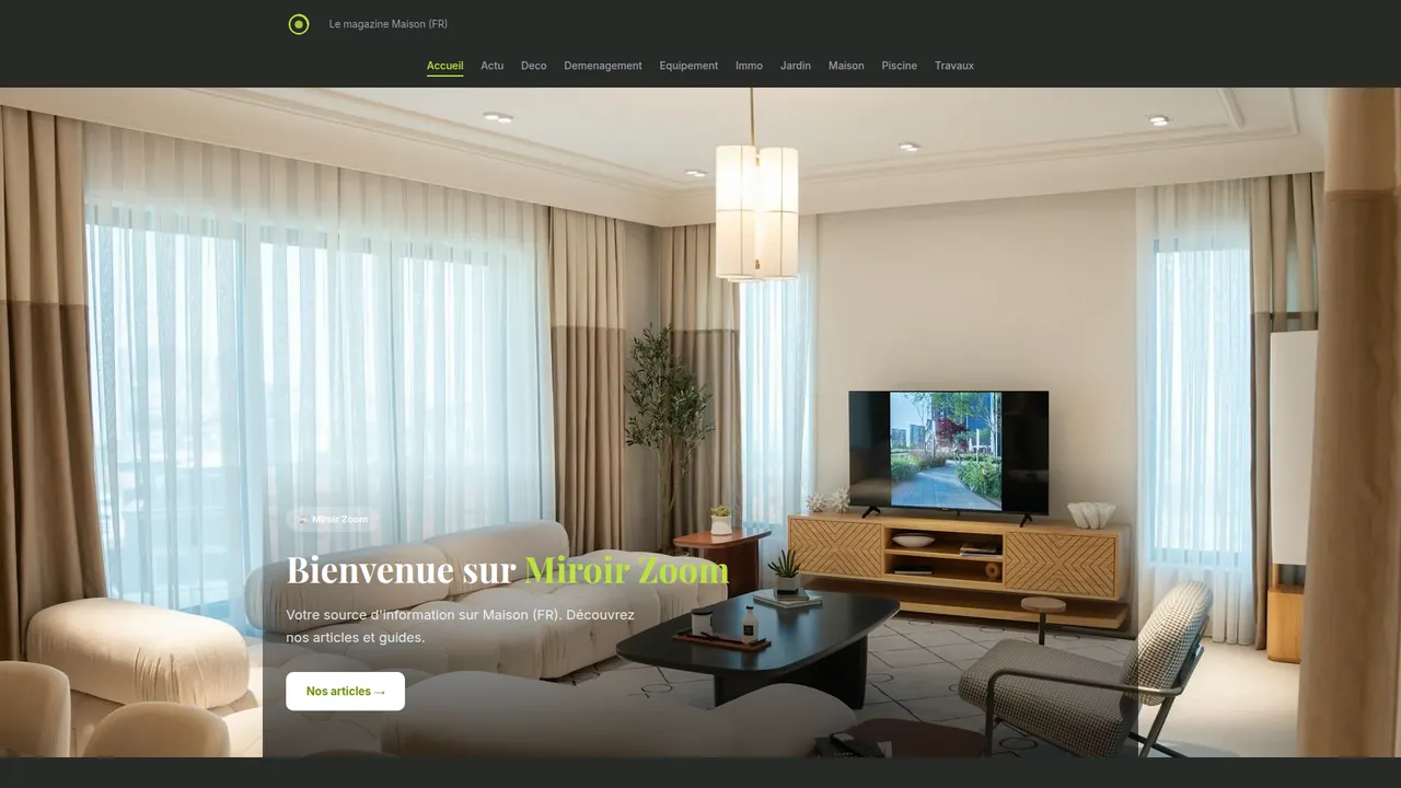 Aperçu du site Miroir Zoom