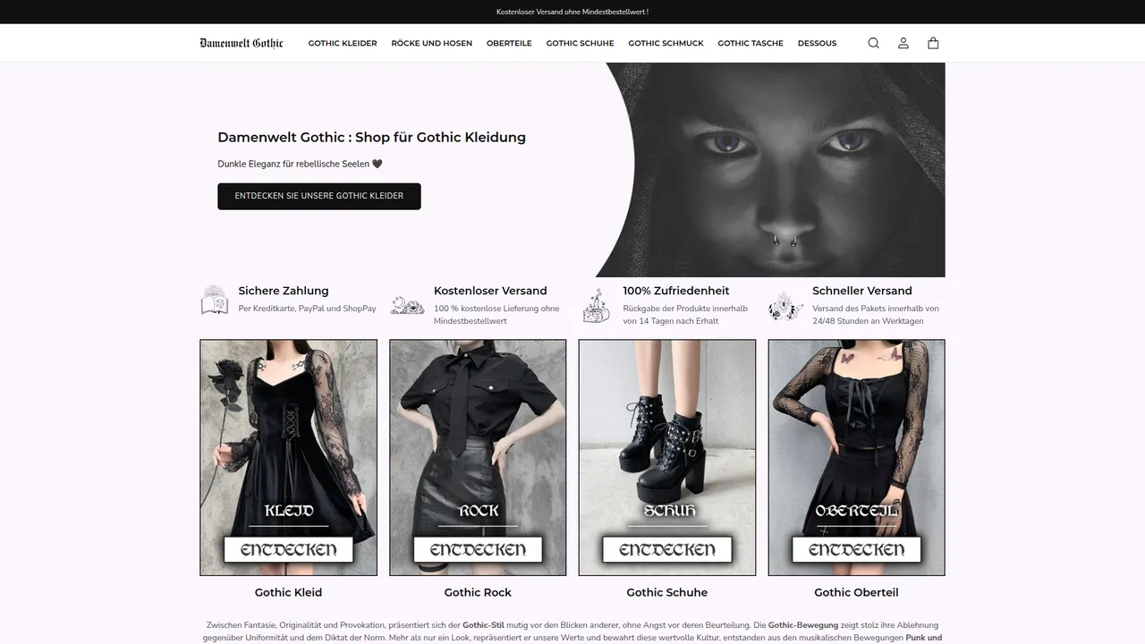 Aperçu du site Miss Gothique