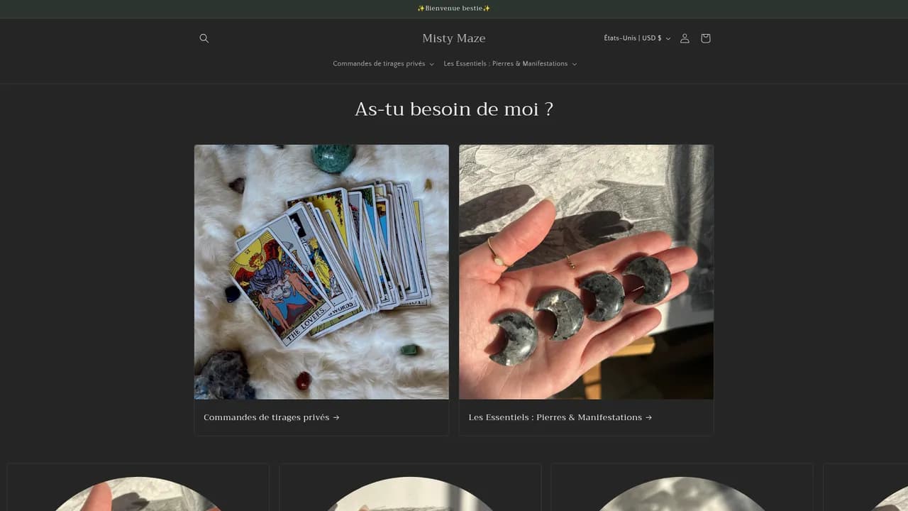 Aperçu du site Misty Maze