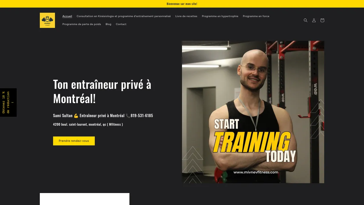 Screenshot de mivnevfitness.com