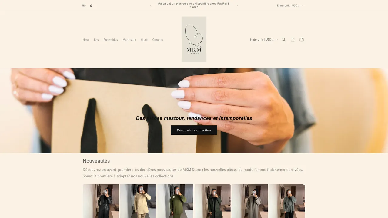 Aperçu du site mkm store