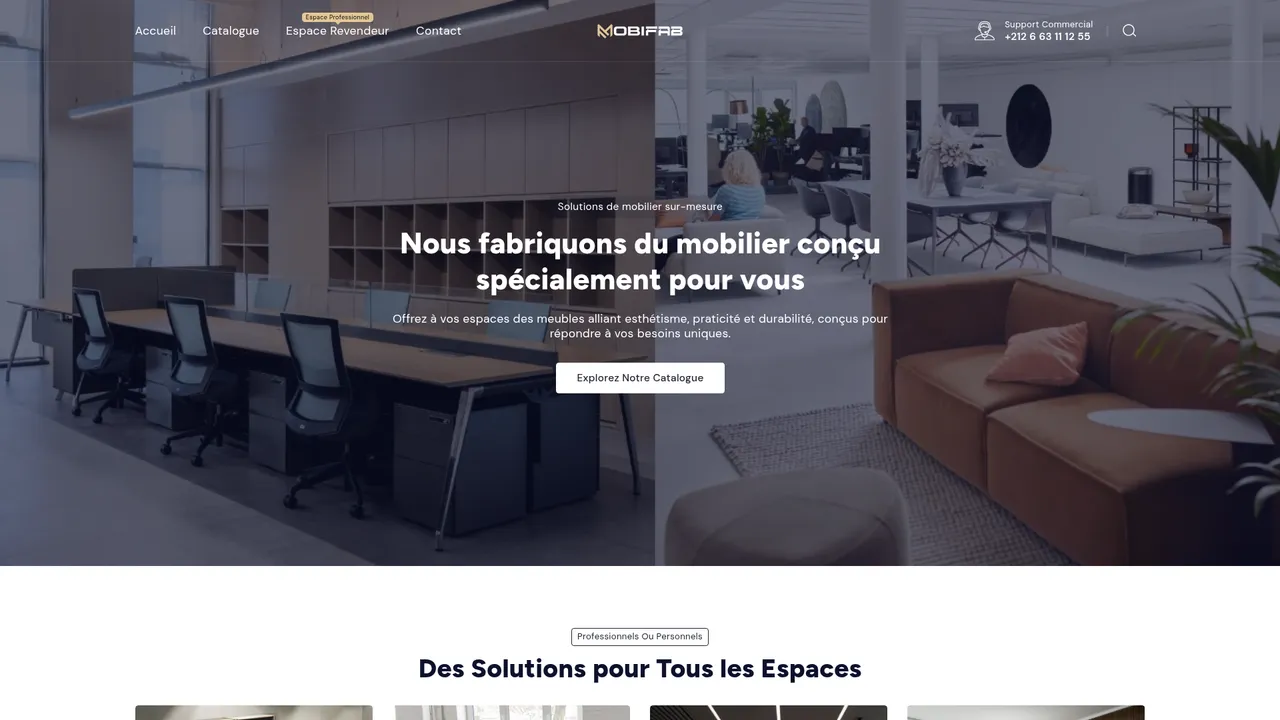 Screenshot de Mobifab - Mobilier Sur Mesure et Design Moderne pour Tous les Espaces
