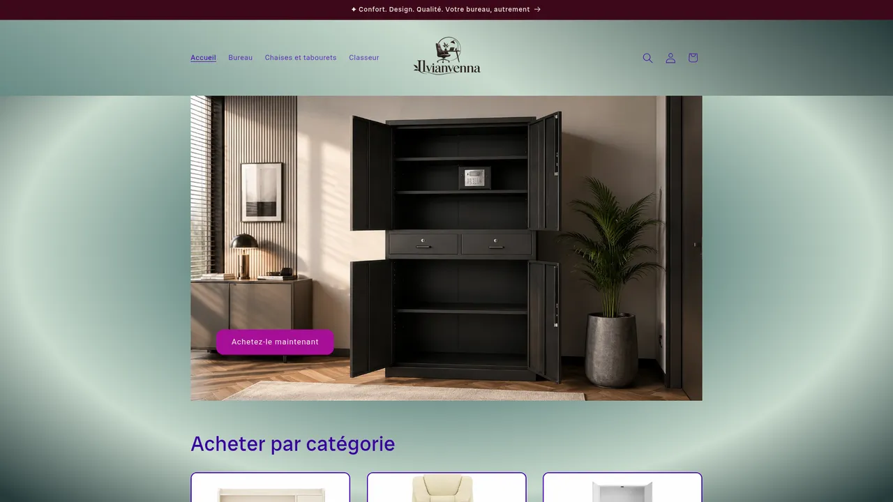 Screenshot de Mobilier de bureau : bureaux, classeurs, chaises | Ilvianvenna