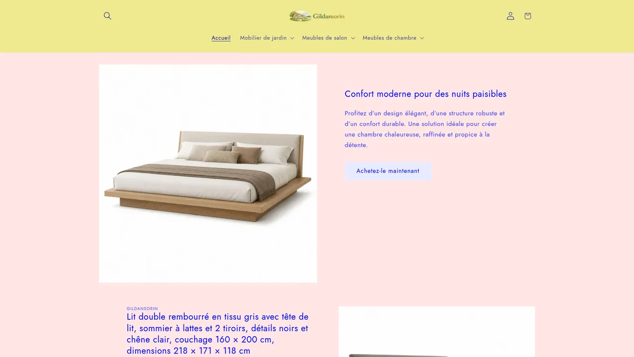 Aperçu du site Mobilier pour un intérieur moderne | Gildansorin