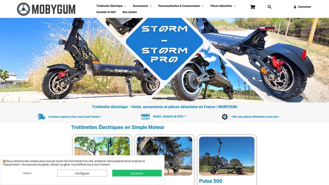 Screenshot de MOBYGUM : trottinettes électriques