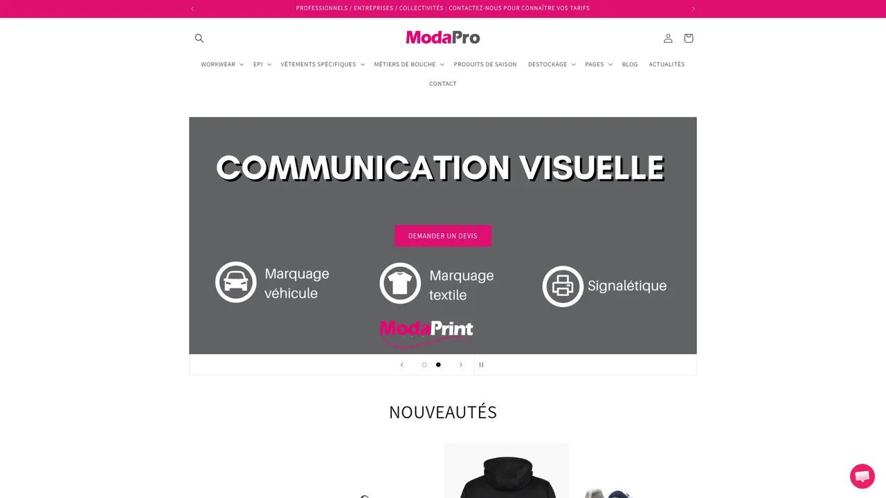 Screenshot de MODAPRO FRANCE