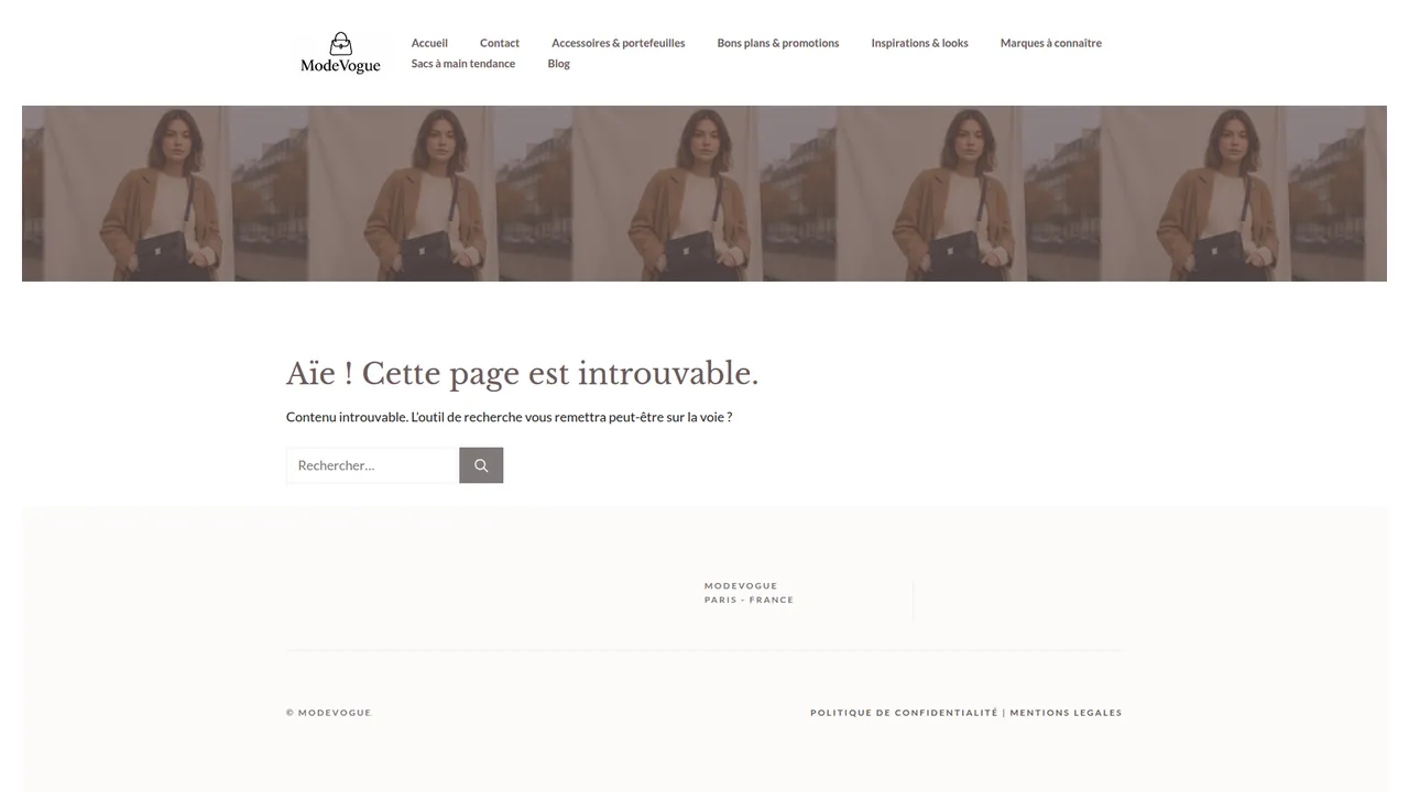 Aperçu du site Mode vogue