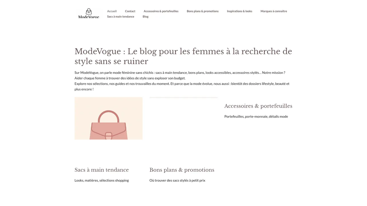 Aperçu du site Mode Vogue