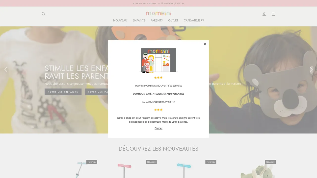 Screenshot de mombini.shop
