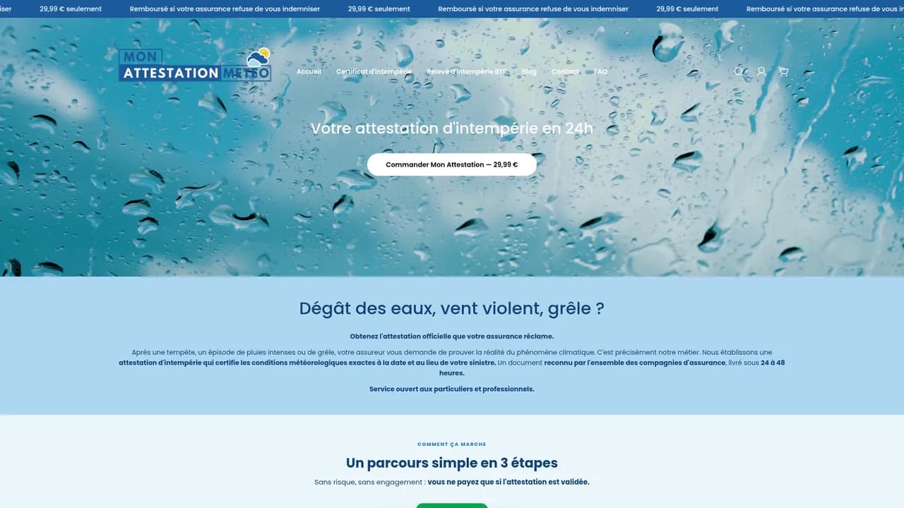 Screenshot de Mon Attestation Météo
