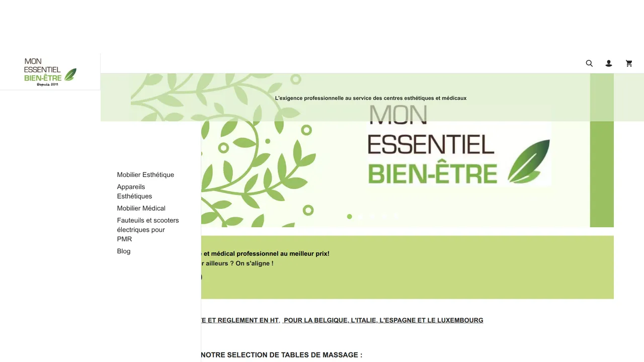Aperçu du site Mon essentiel bien-être