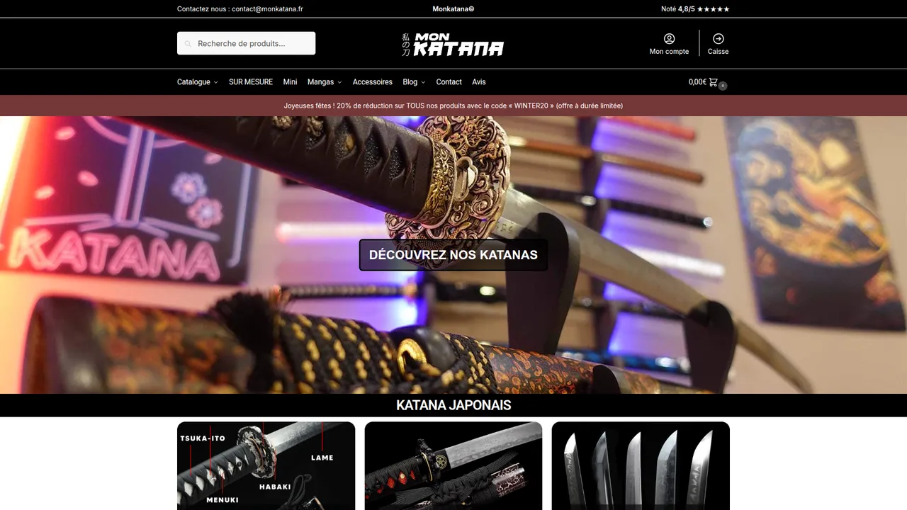 Aperçu du site Mon Katana
