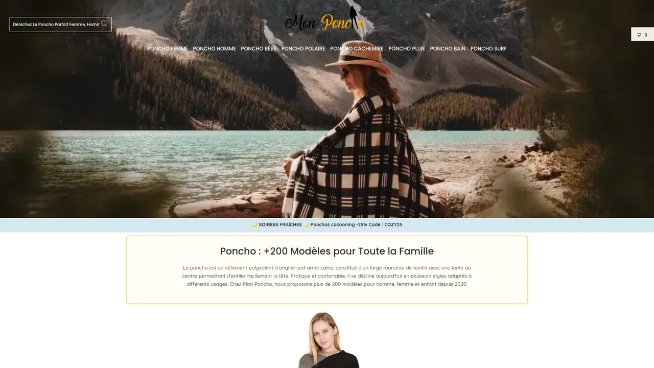Aperçu du site Mon Poncho