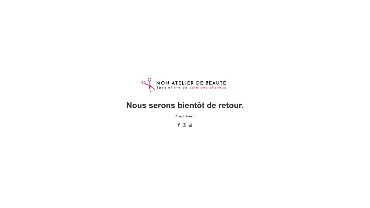 Aperçu du site Mon Atelier de Beauté, coiffure & esthétique