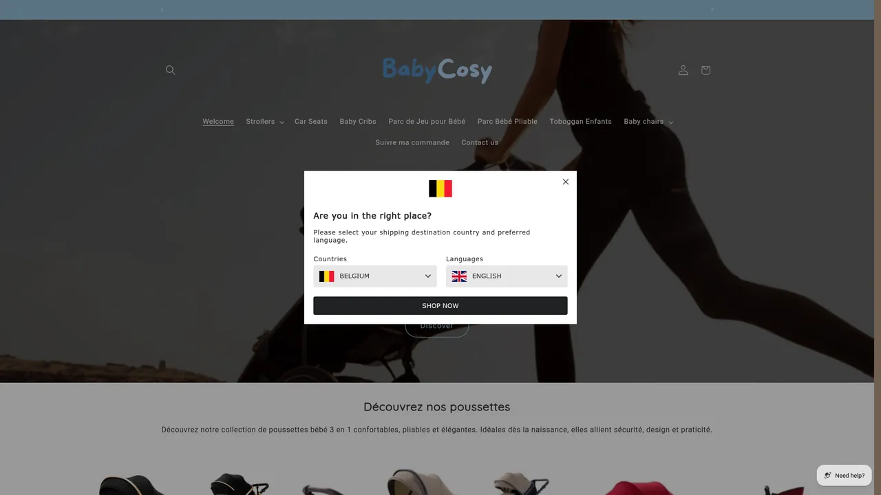Screenshot de monbabycosy.com