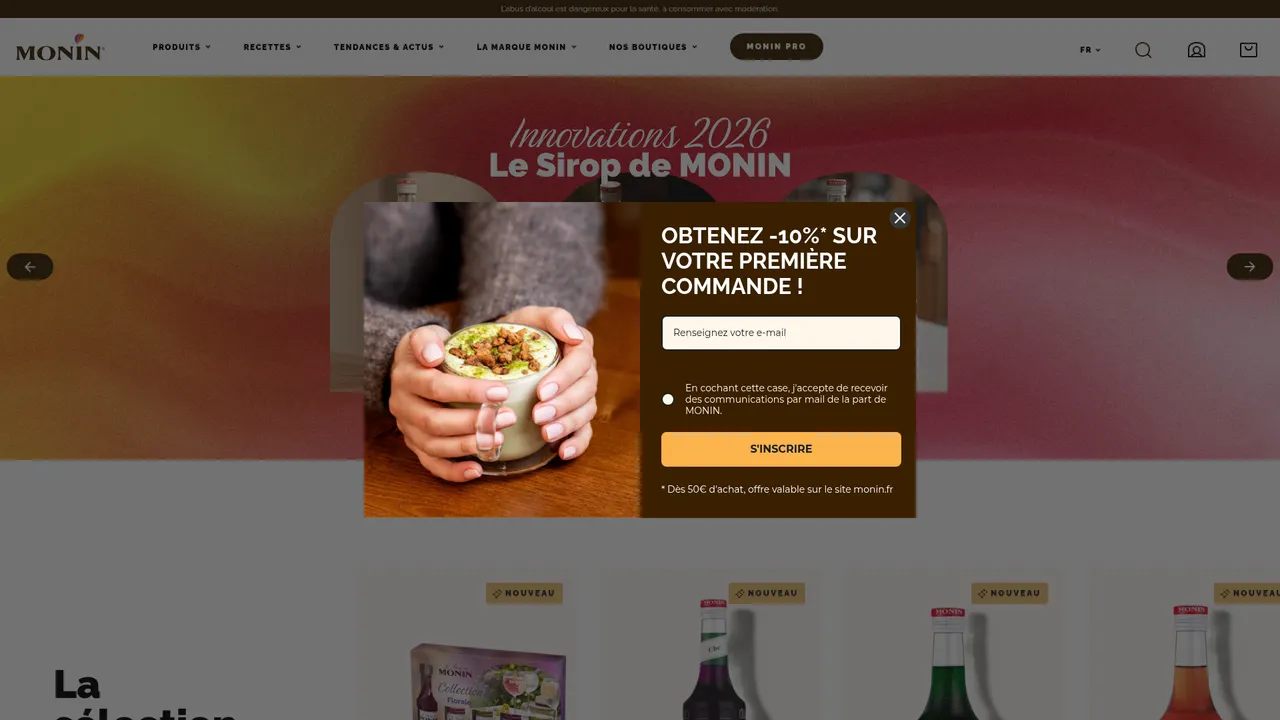 Aperçu du site Monin France
