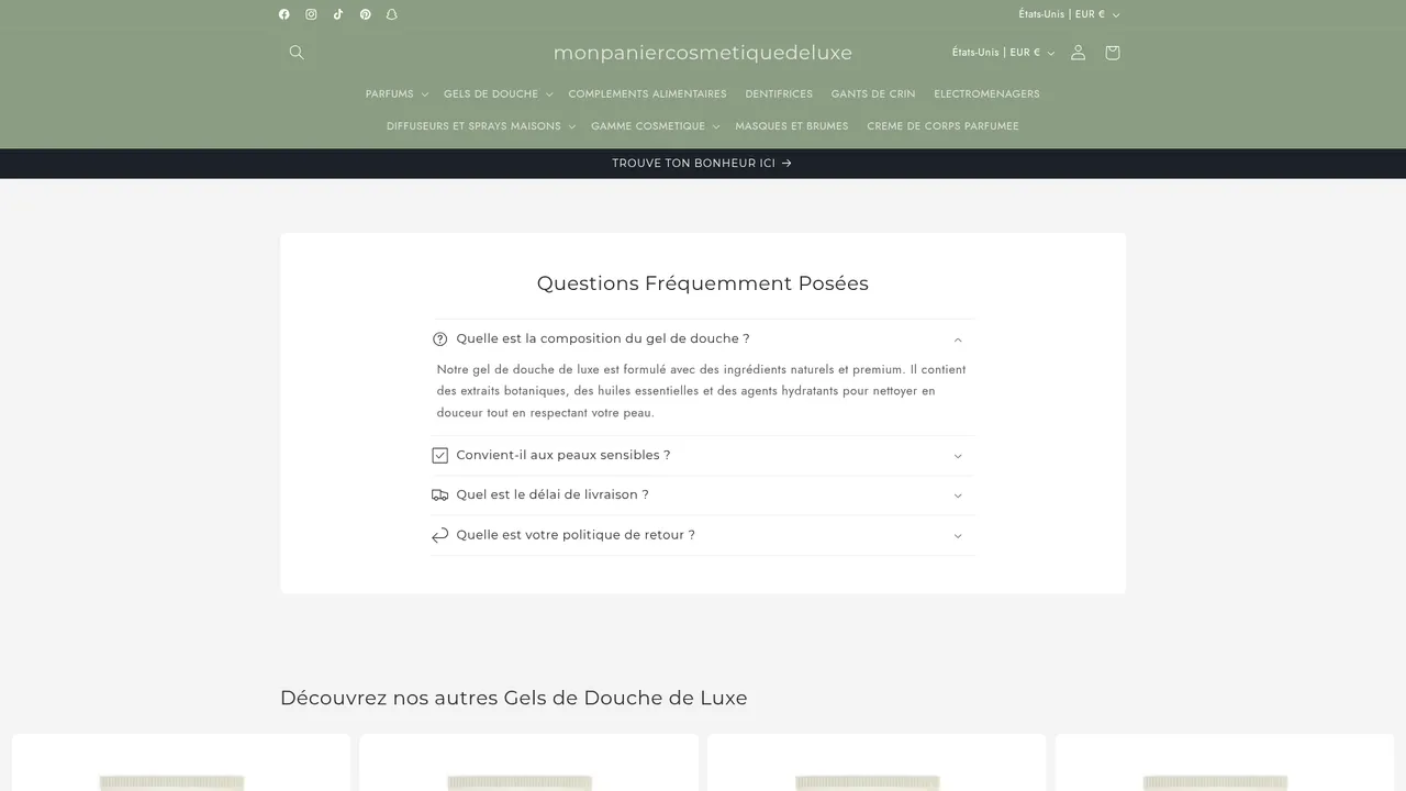 Screenshot de Monpaniercosmetiquedeluxe— Beauté naturelle, style affirmé ,parfumé