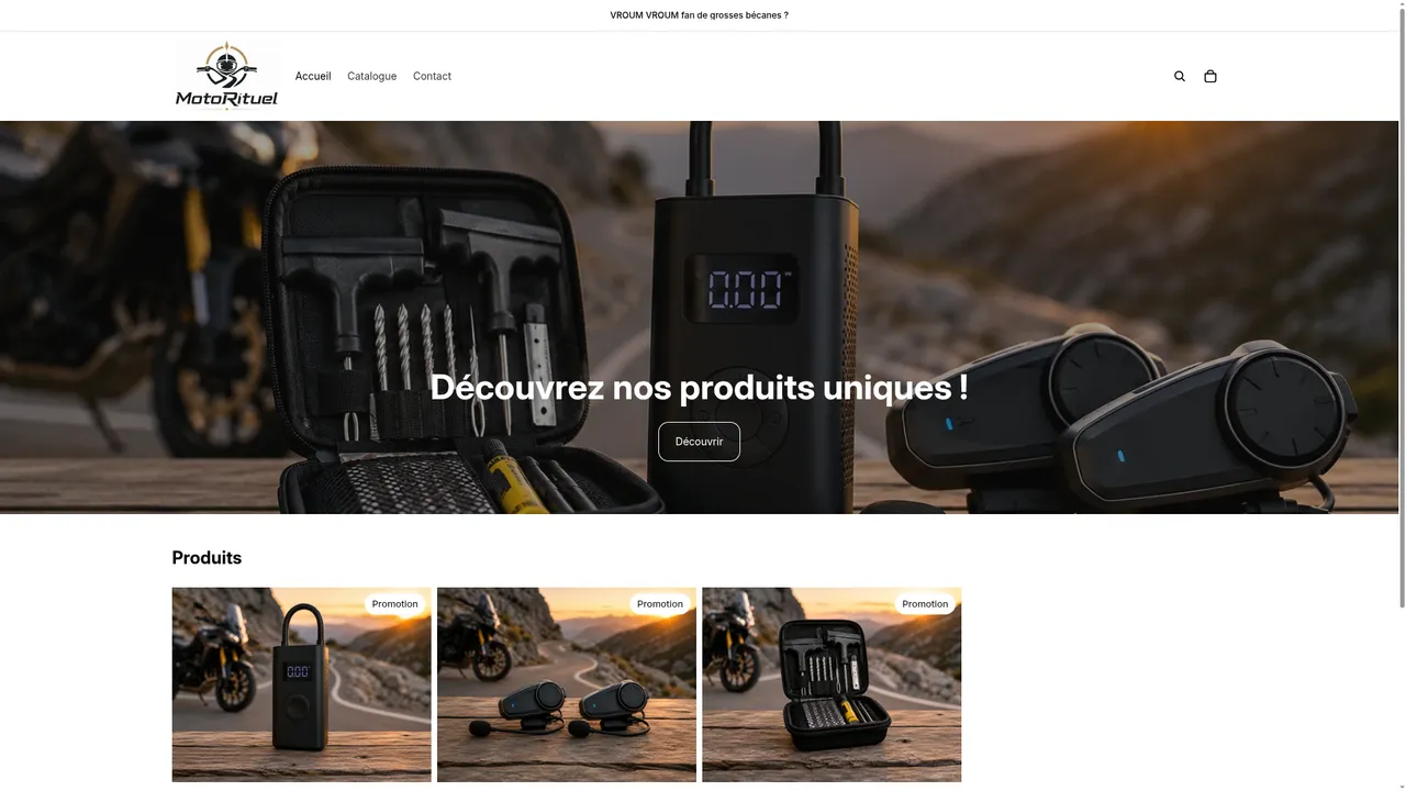 Aperçu du site MotoRituel