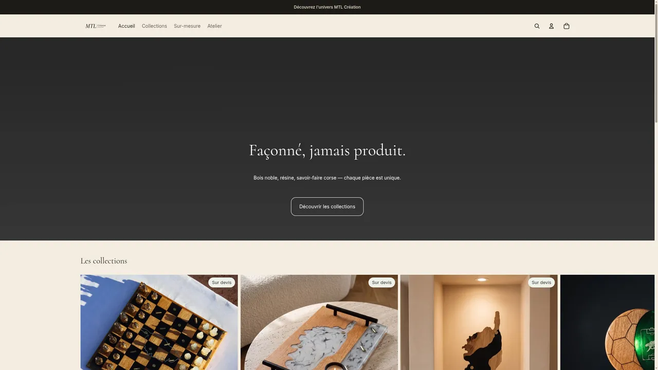 Aperçu du site MTL CREATION
