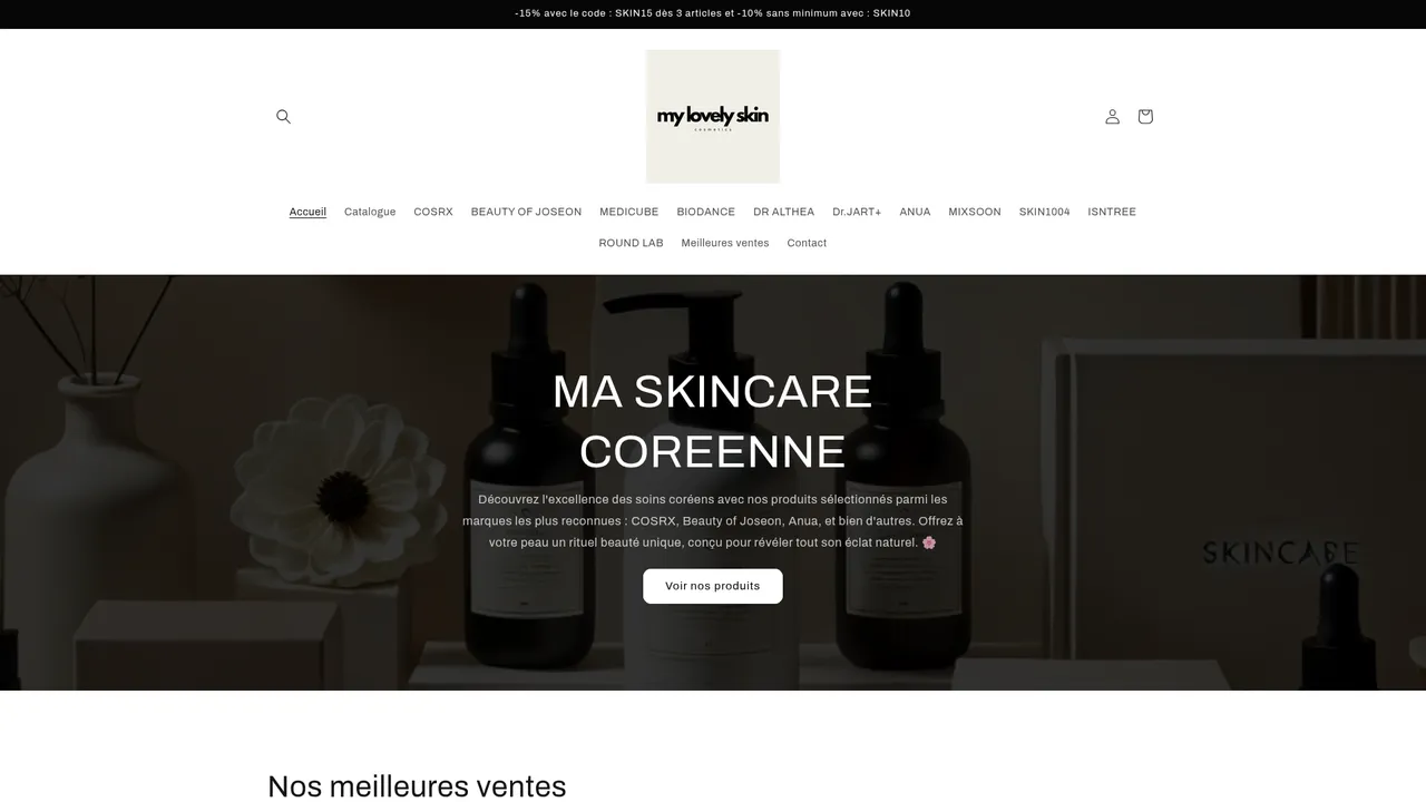 Aperçu du site My Lovely Skin