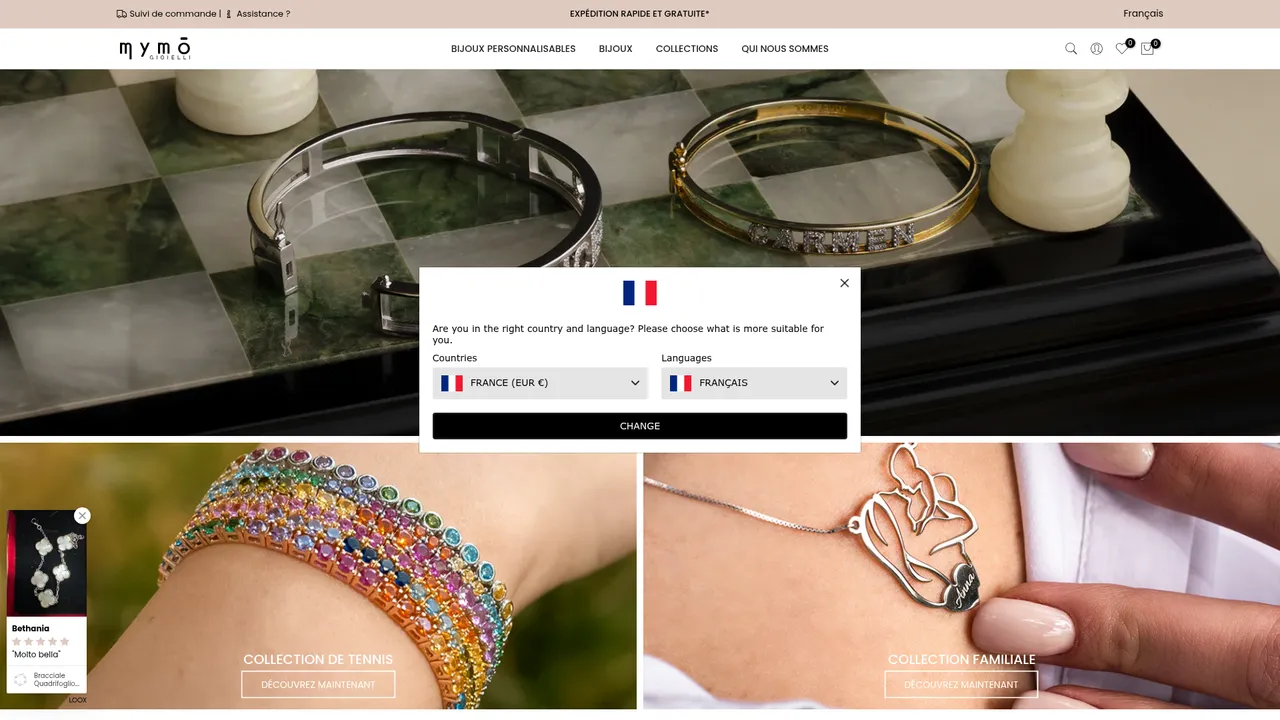 Screenshot de My Mō | Bijoux Uniques et Personnalisés en Argento et Or