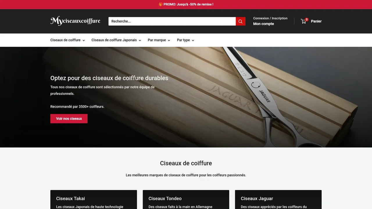 Screenshot de myciseauxcoiffure.com