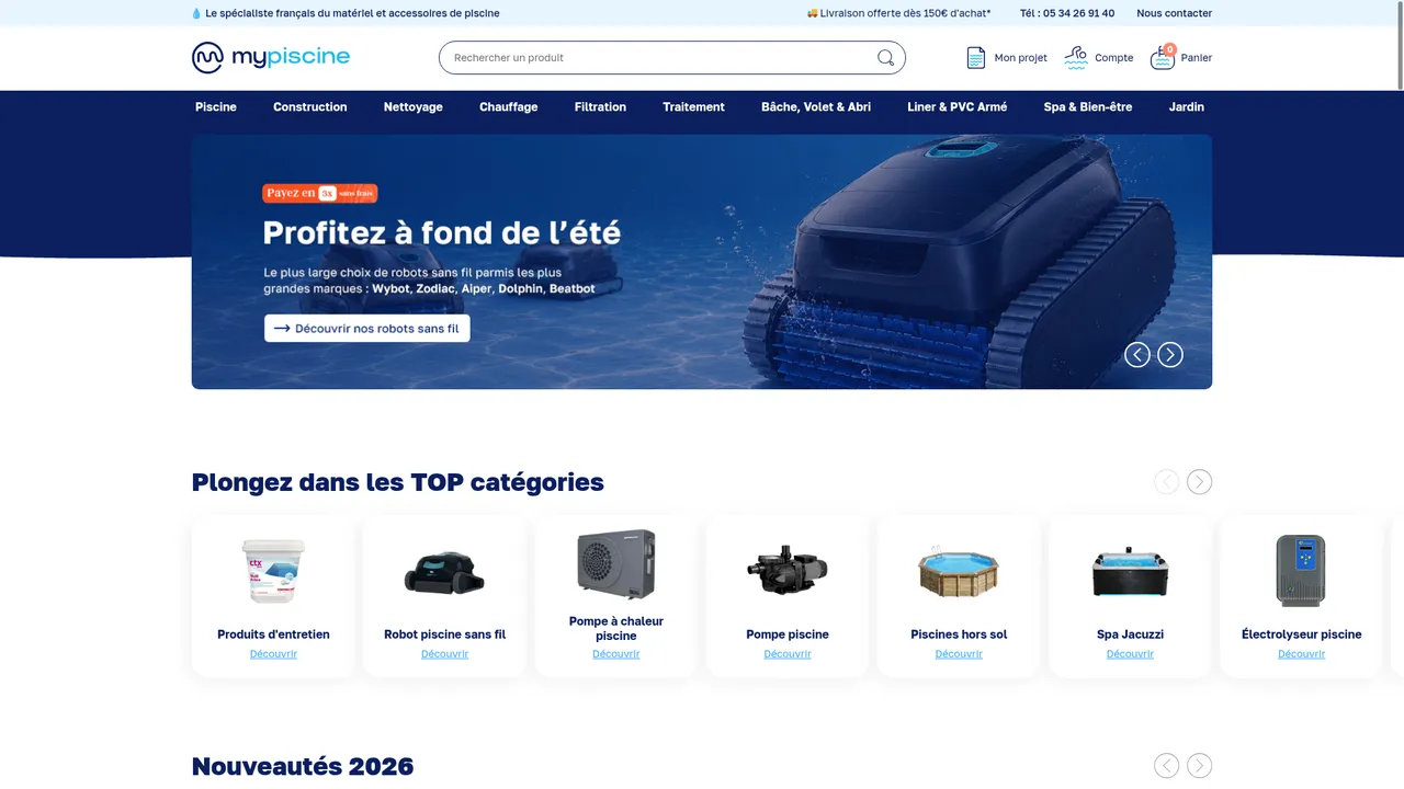 Screenshot de MyPiscine.com