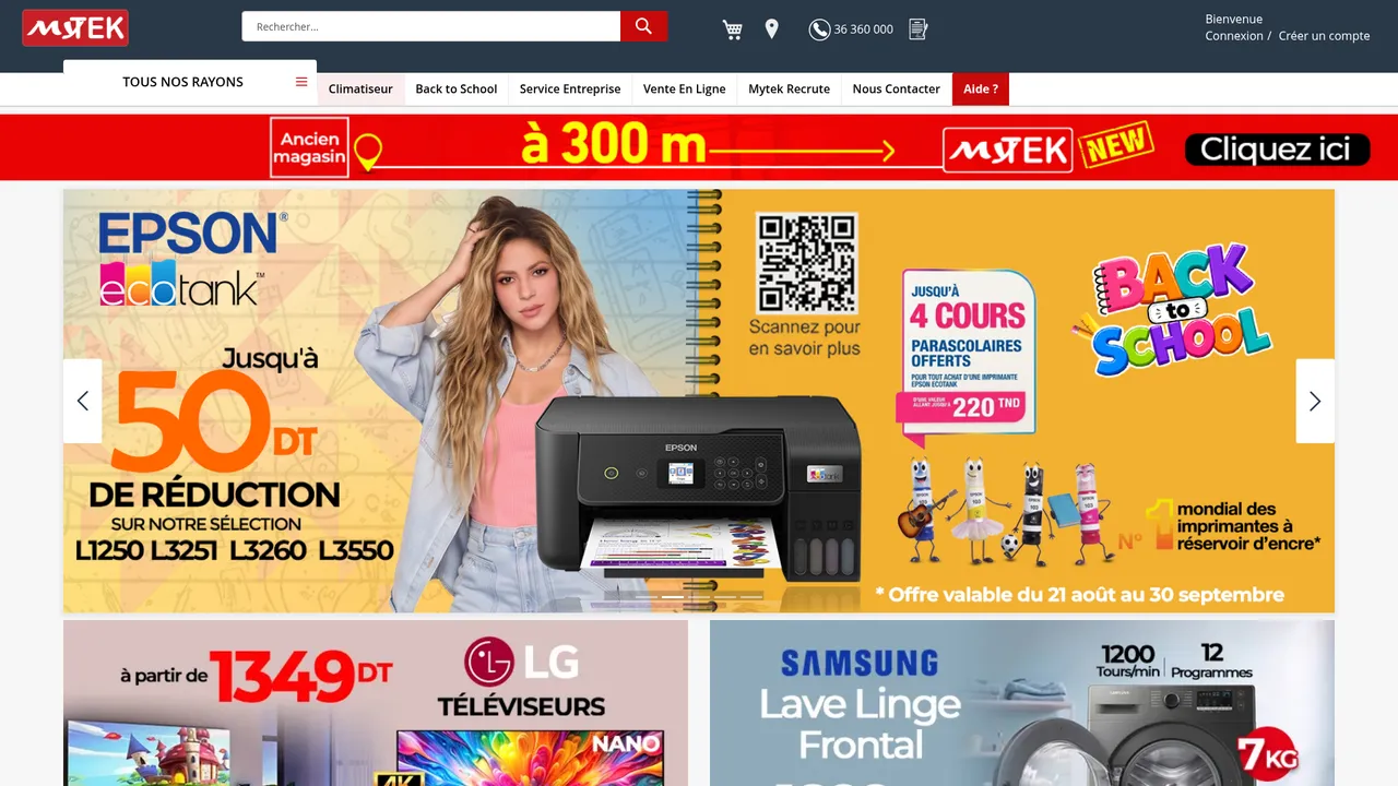 Aperçu du site Mytek
