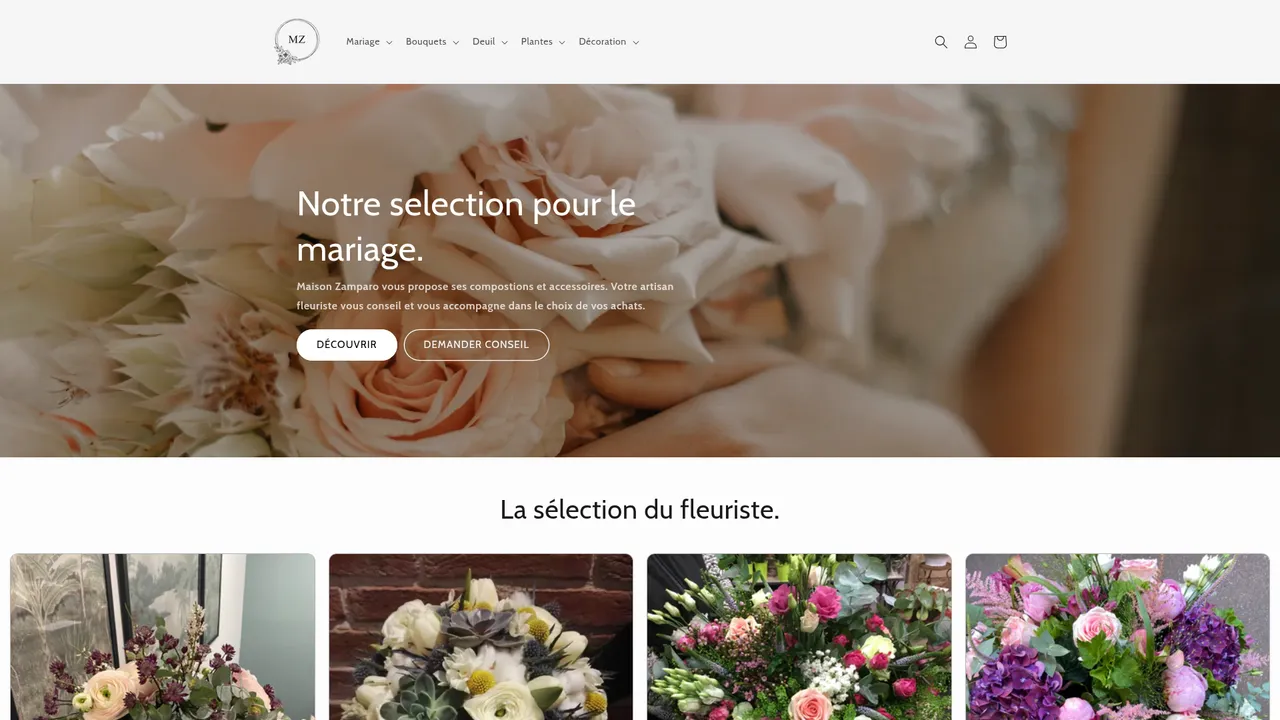 Aperçu du site MZ Atelier Floral