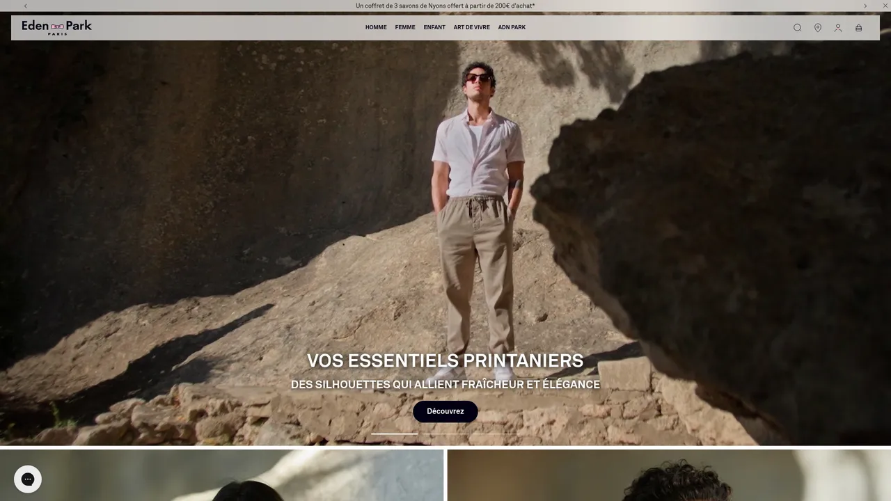 Screenshot de mz.eden-park.com