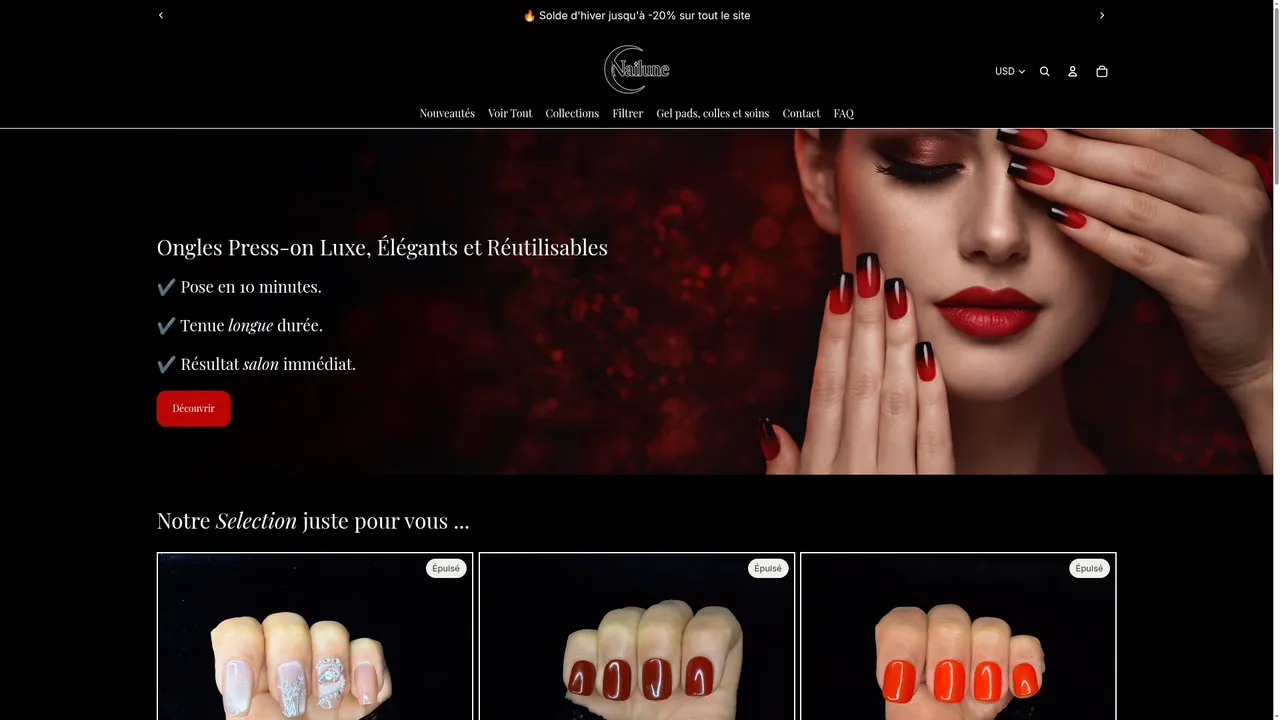 Screenshot de Nailune – Press-on Nails élégants & réutilisables