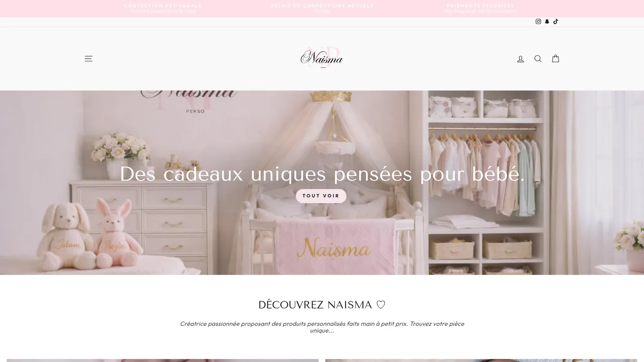 Aperçu du site Naisma perso
