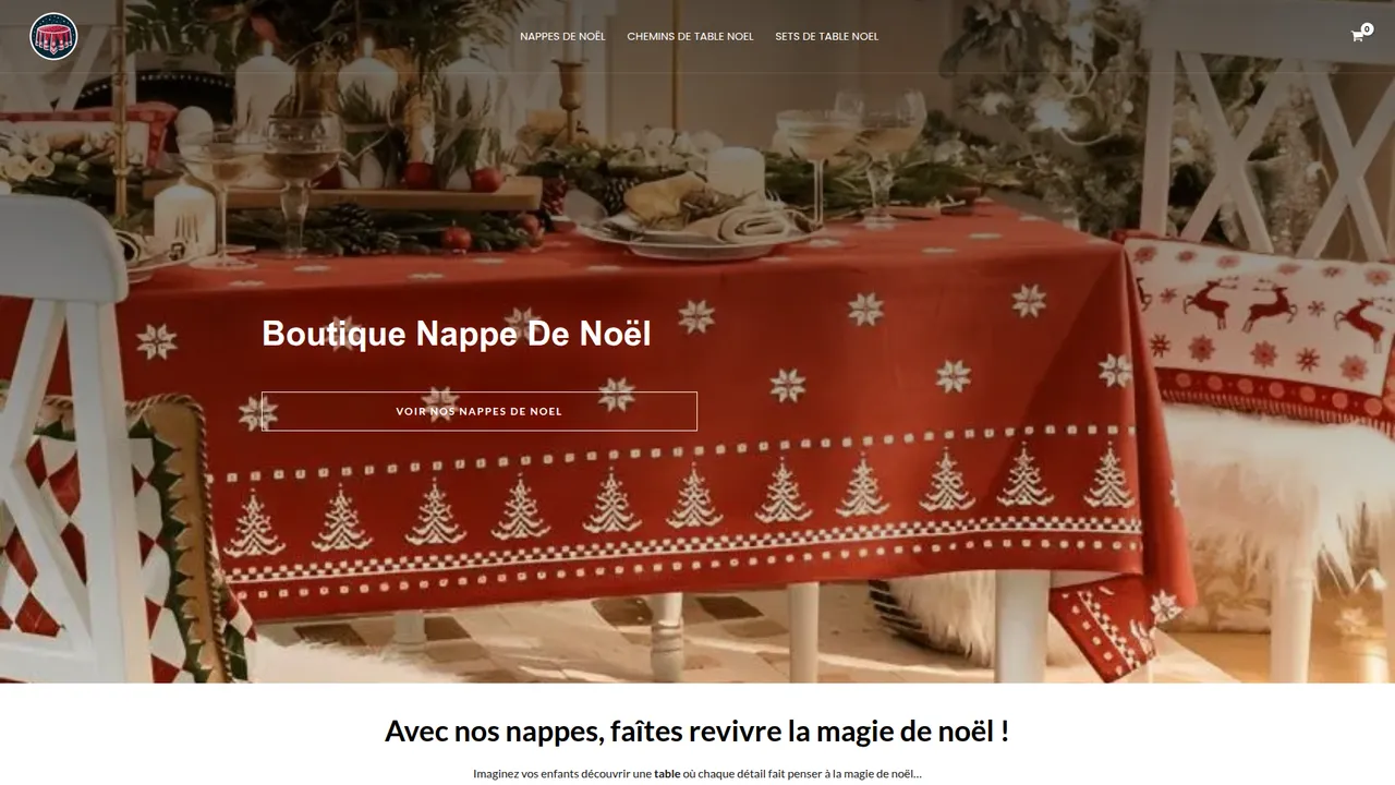 Aperçu du site Nappe de noel