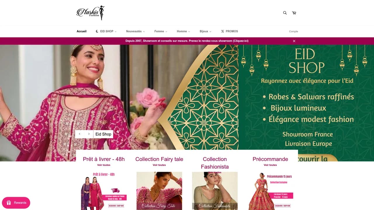 Aperçu du site Narkis Fashion