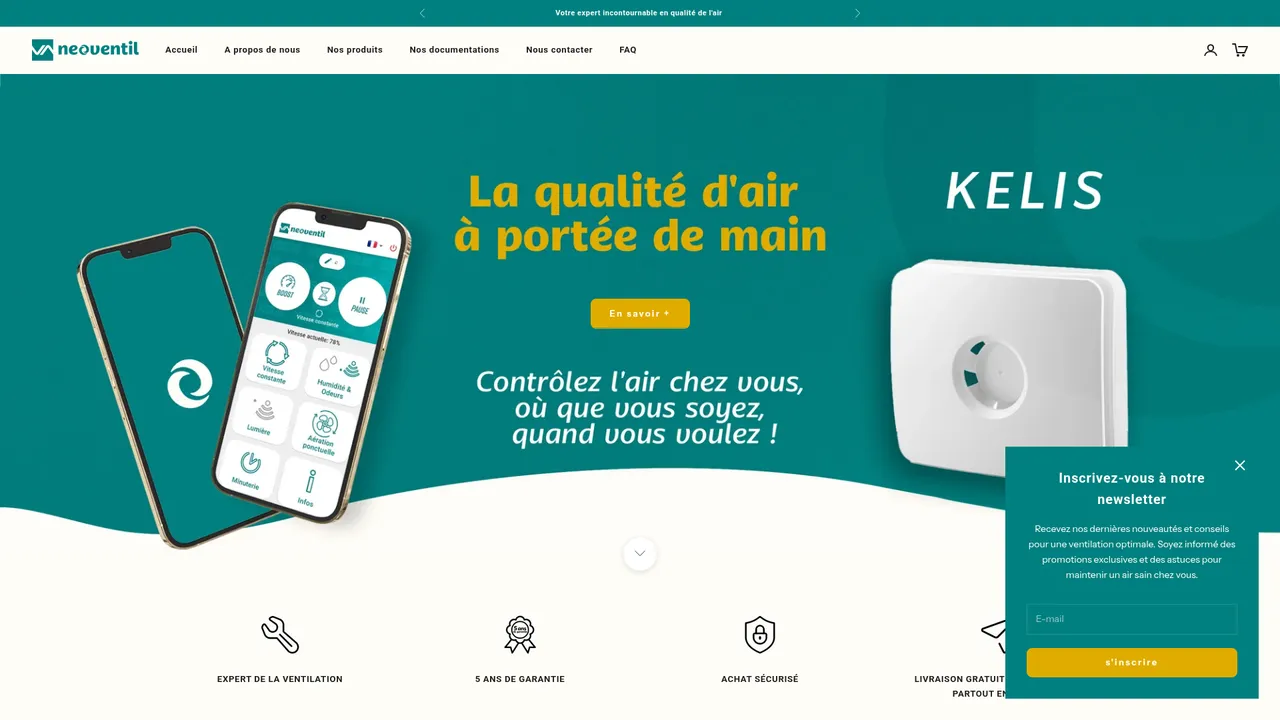 Aperçu du site Neoventil