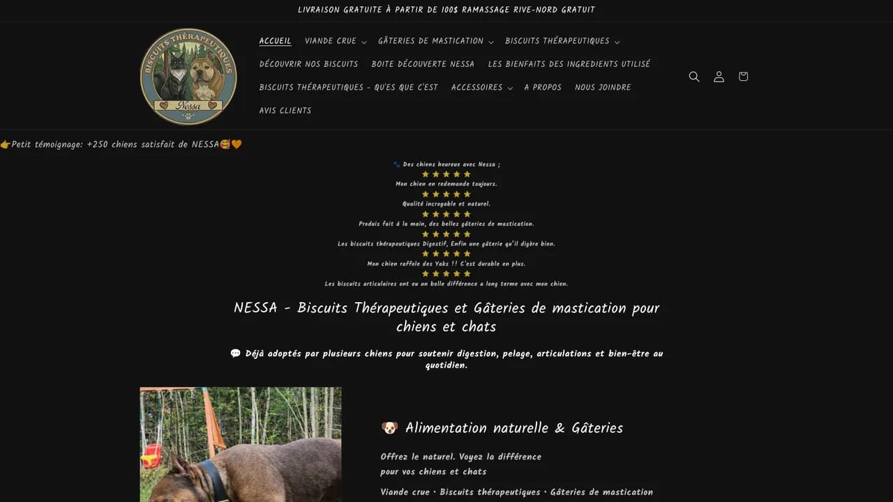 Screenshot de NESSA Nutrition Canine