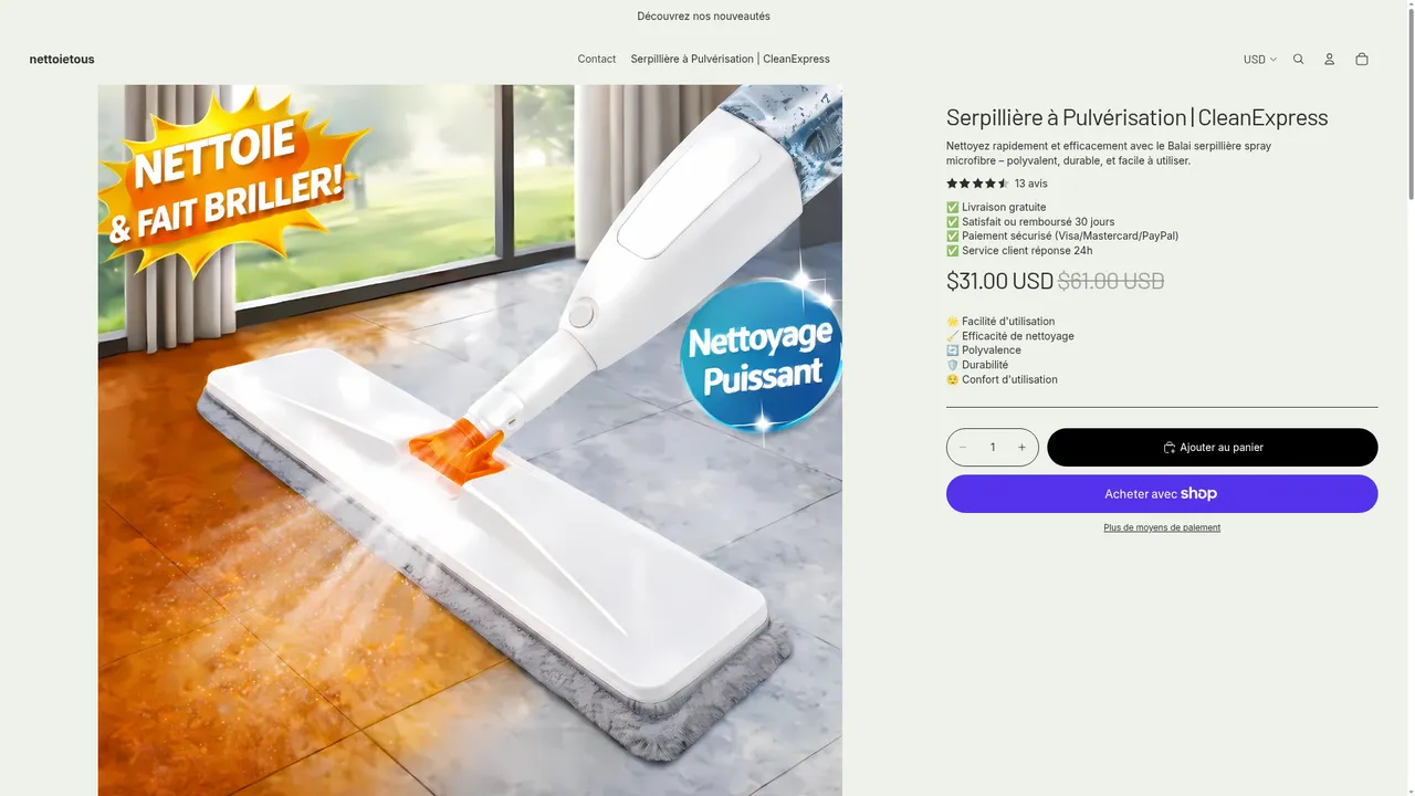 Screenshot de nettoietous.com