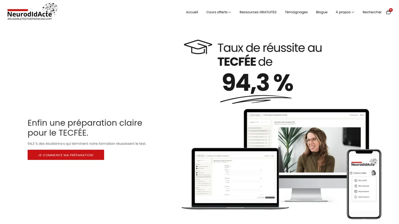 Aperçu du site NEURODIDACTE