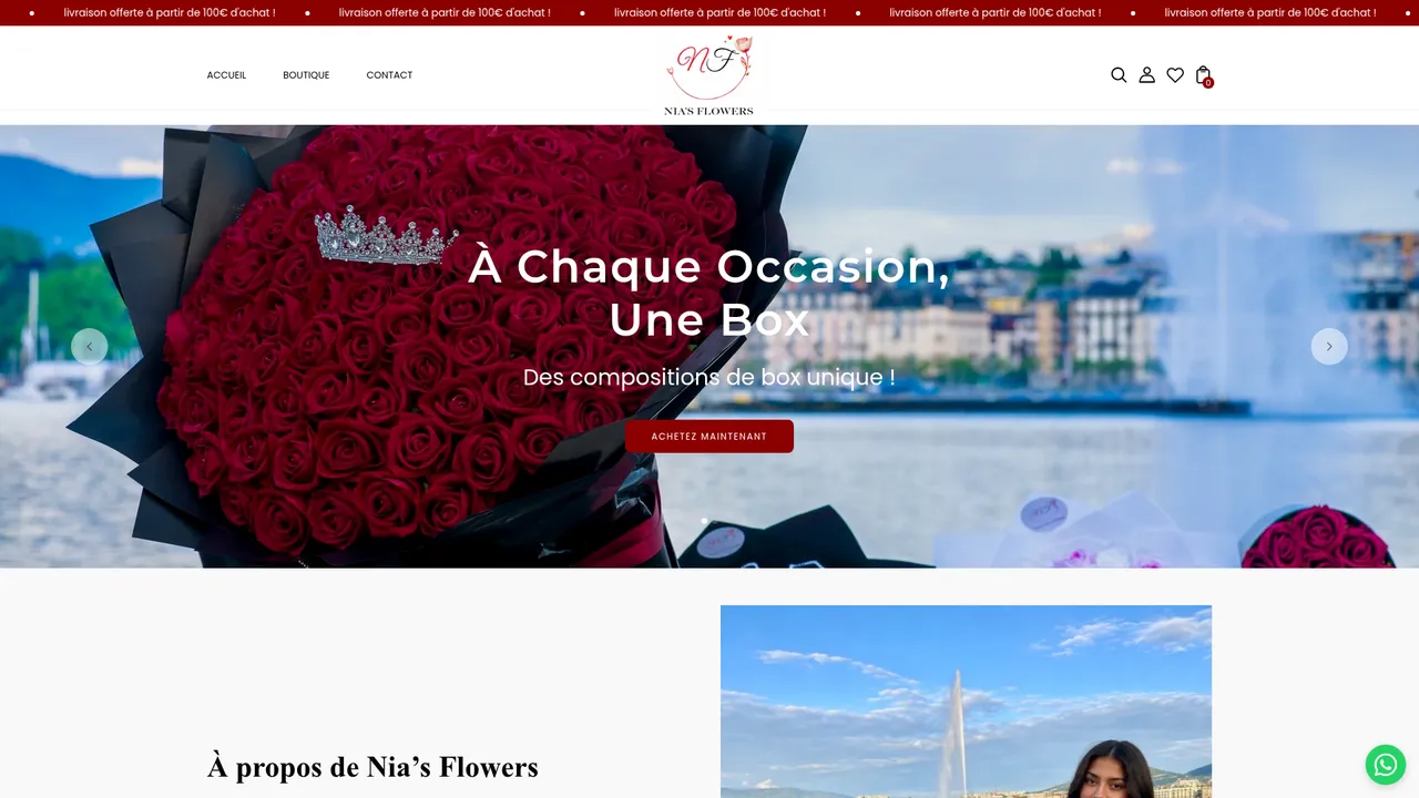 Aperçu du site Nia's Flowers