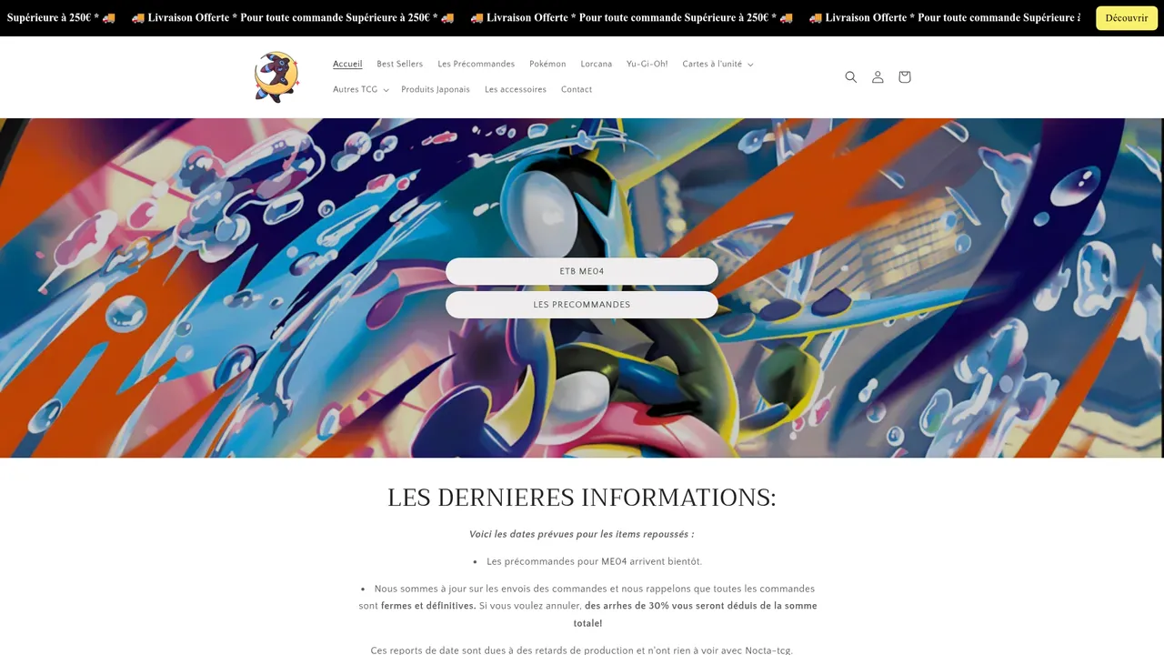 Aperçu du site Nocta_Tcg