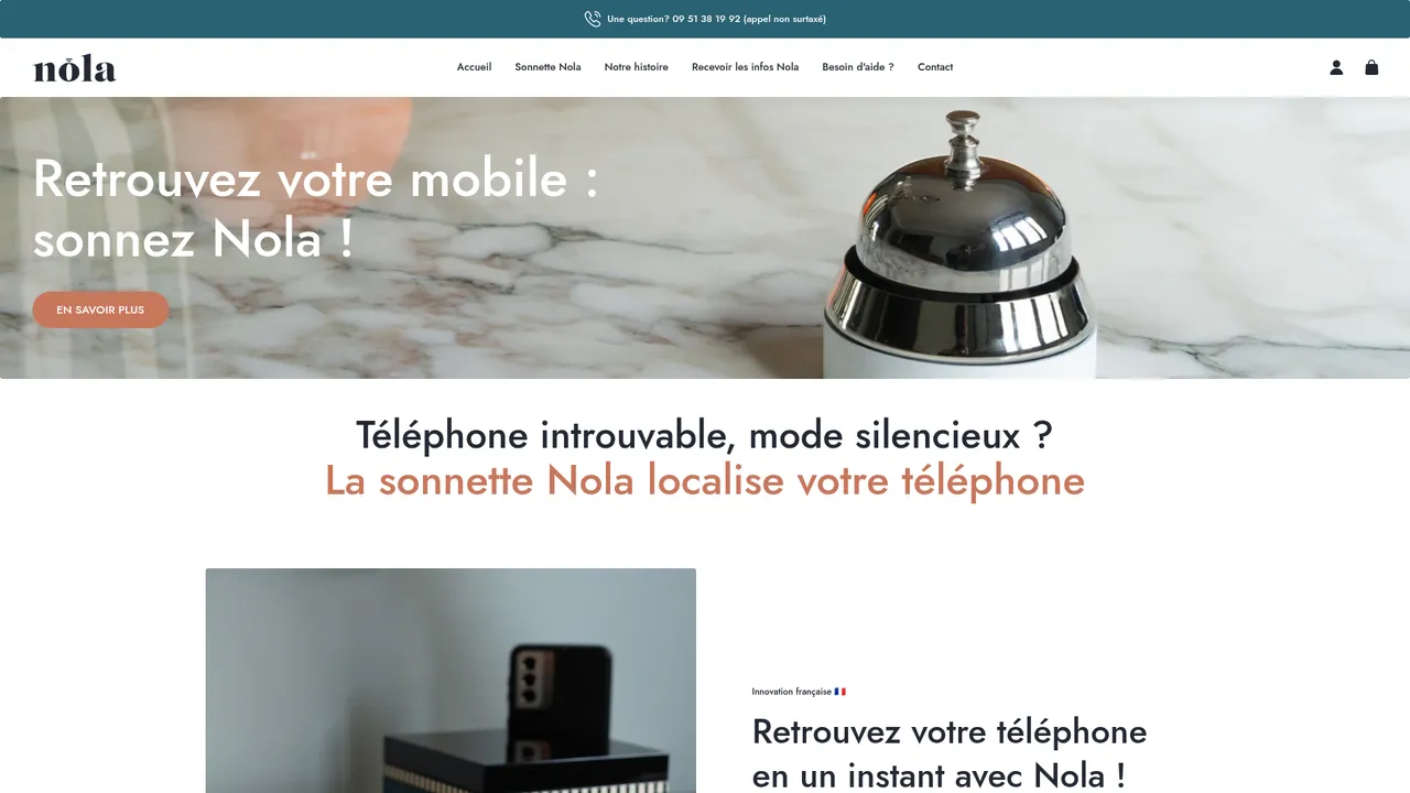 Aperçu du site Nola Shop