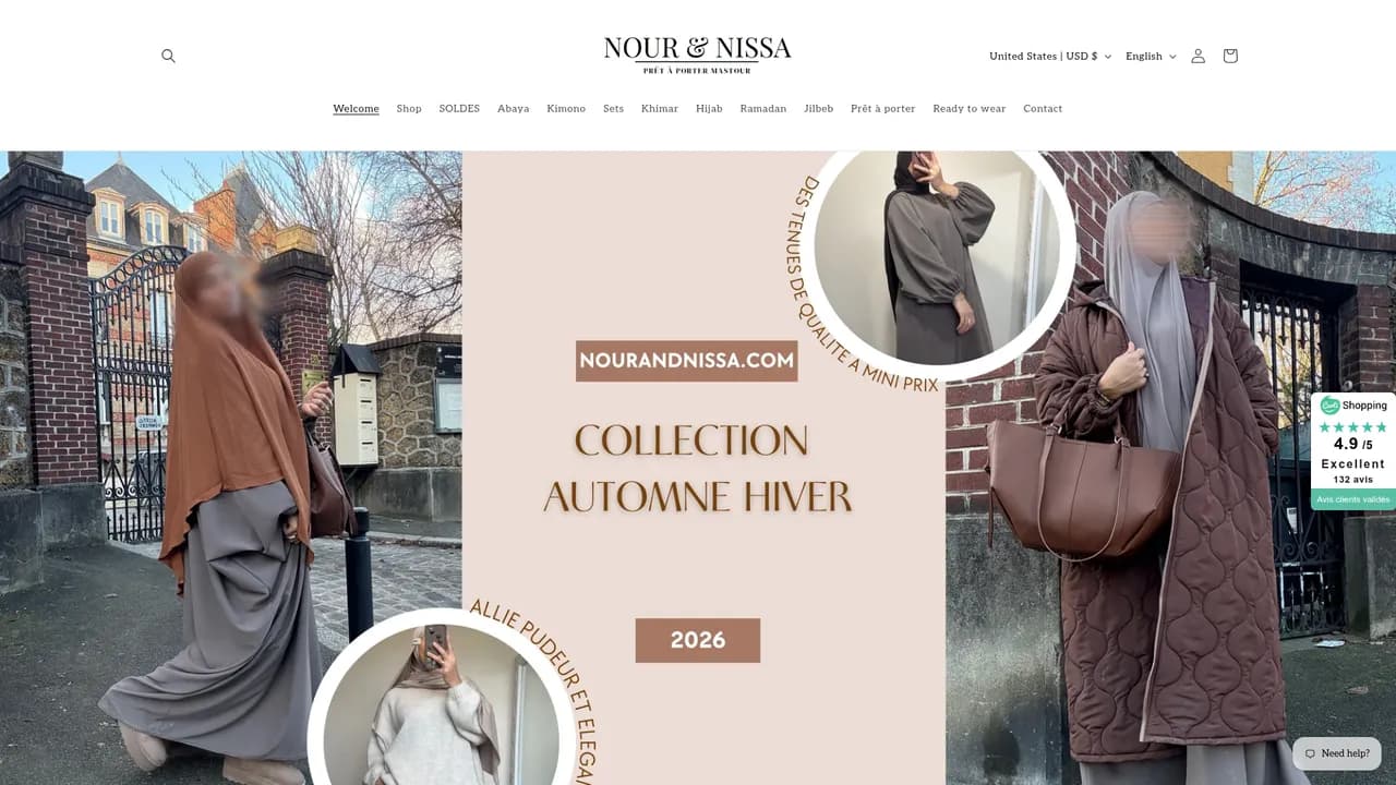 Aperçu du site Nour and Nissa