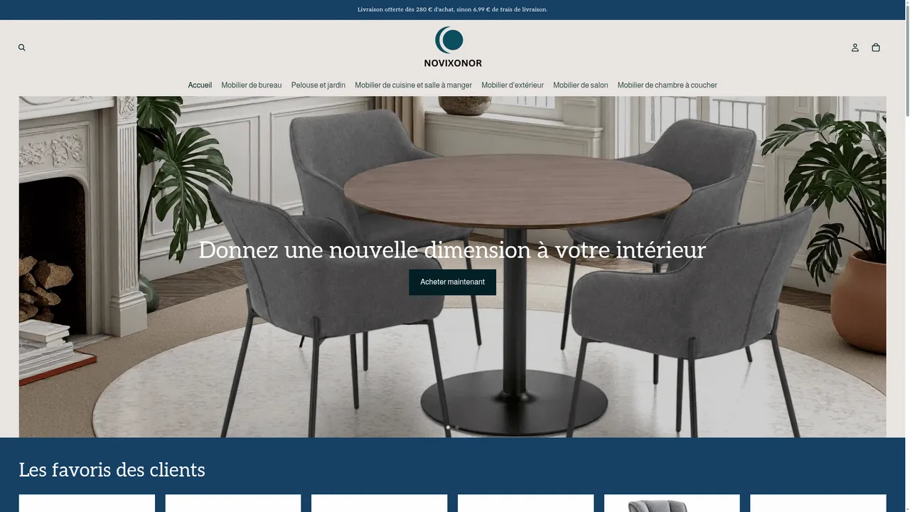 Screenshot de novixonor.com