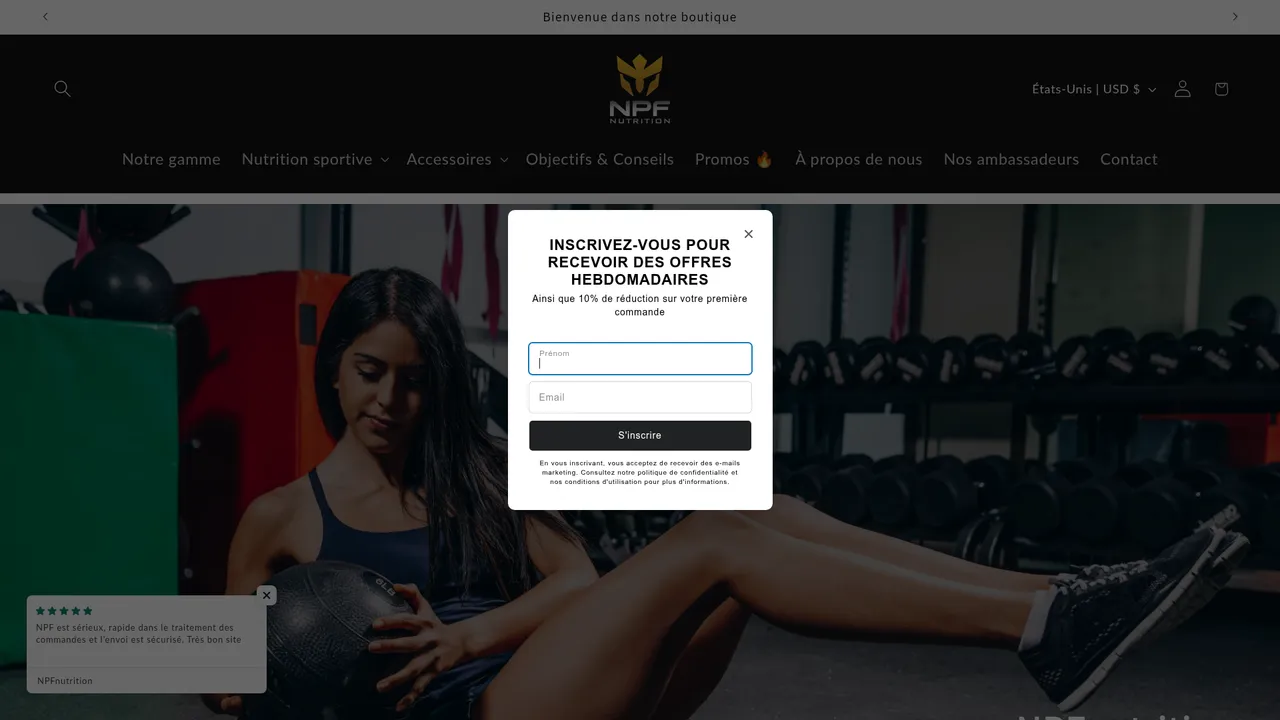 Screenshot de NPFnutrition