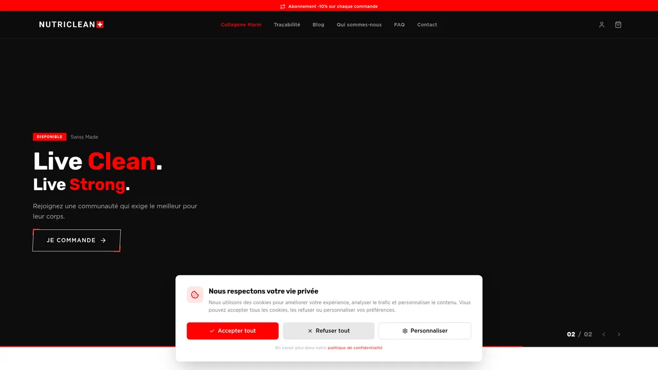 Screenshot de Nutriclean | Collagène Marin Premium Swiss Made
