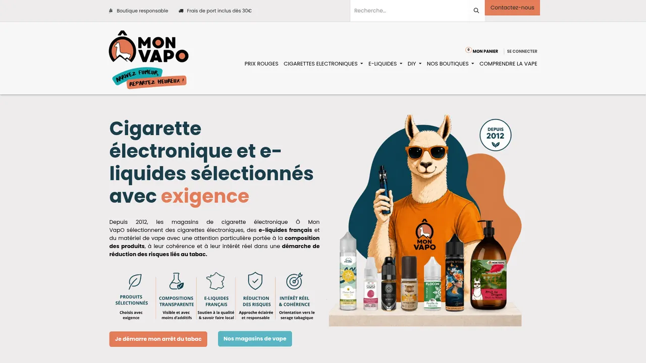 Aperçu du site Ô Mon VapO - Cigarettes Electroniques - Montpellier et Castelnau