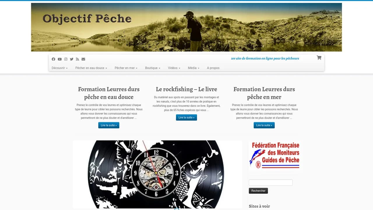 Aperçu du site Objectif Pêche