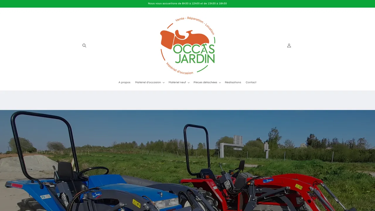 Aperçu du site Occas'Jardin - Spécialiste Motoculture Bretagne